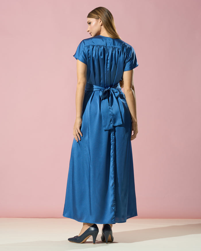 Flow Satin V-Neck Dress