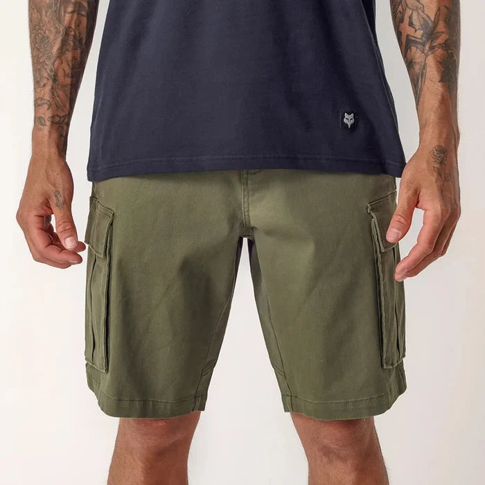 Fox Mens Slambozo 2.0 Cotton Canvas Walkshorts Olive Green | Fox