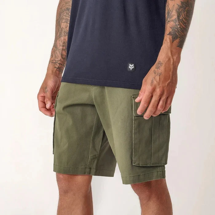 Fox Mens Slambozo 2.0 Cotton Canvas Walkshorts Olive Green | Fox