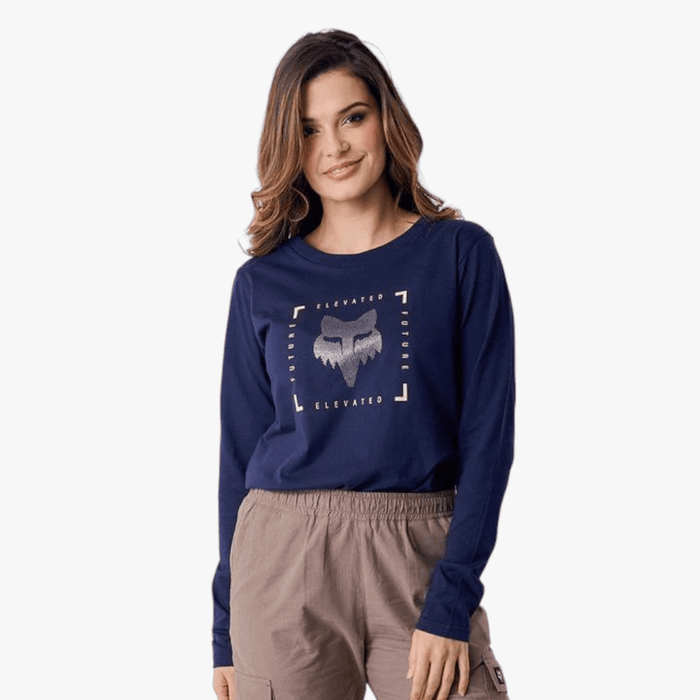 Fox Womens Elevated Long Sleeve Tee Navy Fox