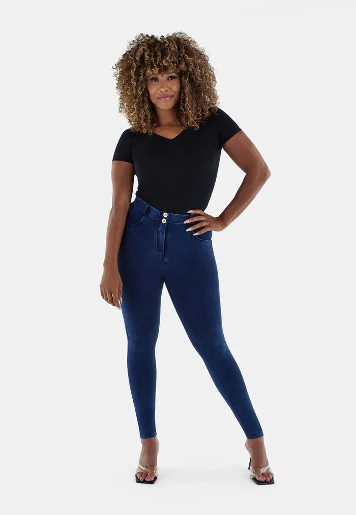 Freddy Womens Dark Blue Blue Stitch Regular Waist Long Length Jean | Freddy