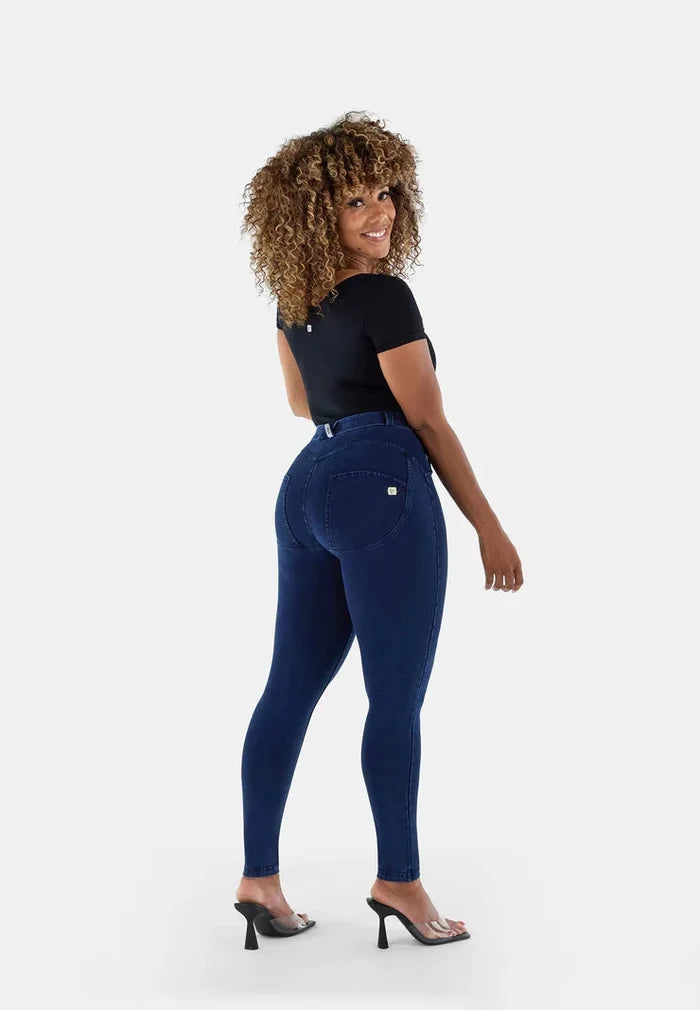 Freddy Womens Dark Blue Blue Stitch Regular Waist Long Length Jean | Freddy
