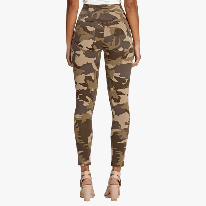 Freddy Wr.Up® Push Up 7/8 Trousers With High Waist Dark Camo | Freddy