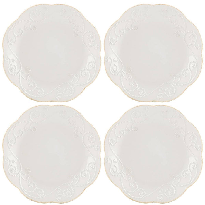 French Perle White 4-Piece Dessert Set