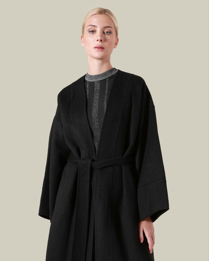 Fringed Wool Coat