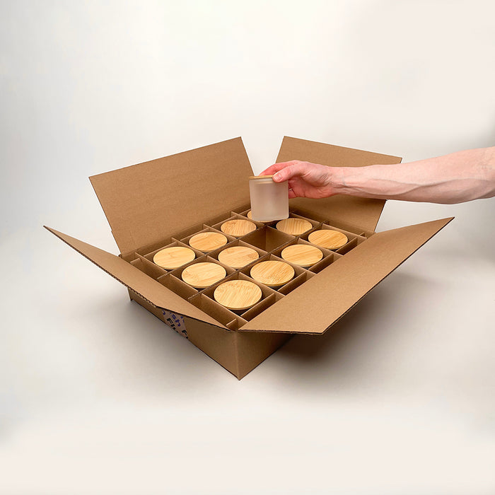 CandleScience Frosted Tumbler 12-Pack Shipping Box for candles unboxing