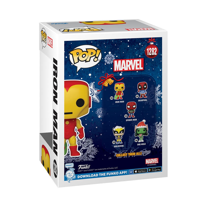 Funko Pop! Marvel Holiday: Iron Man figure w/ Protector