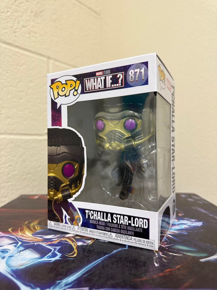 Funko POP! Marvel Studios What If..? T'CHALLA STAR-LORD Figure #871 w/ Protector