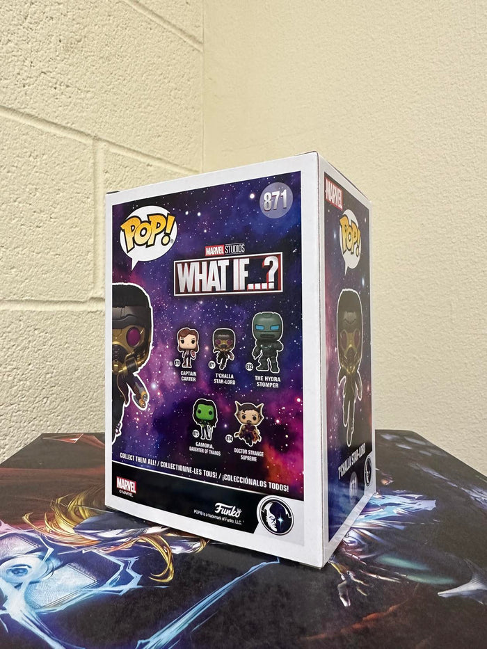 Funko POP! Marvel Studios What If..? T'CHALLA STAR-LORD Figure #871 w/ Protector