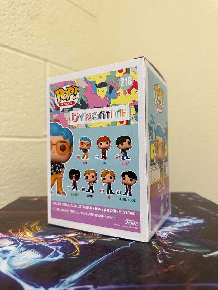 Funko POP! Rocks: BTS - Dynamite - RM Figure #218 w/ Protector