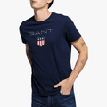 Gant Mens Shield Short Sleeve Tee Navy | Gant