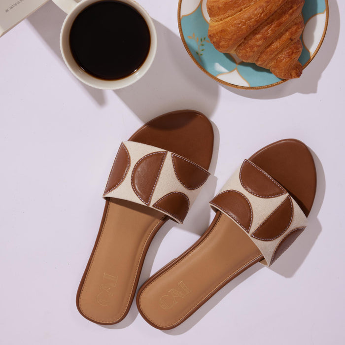 Geometric canvas tan flats