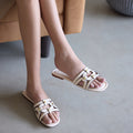 Geometric Cream Rivet Flat