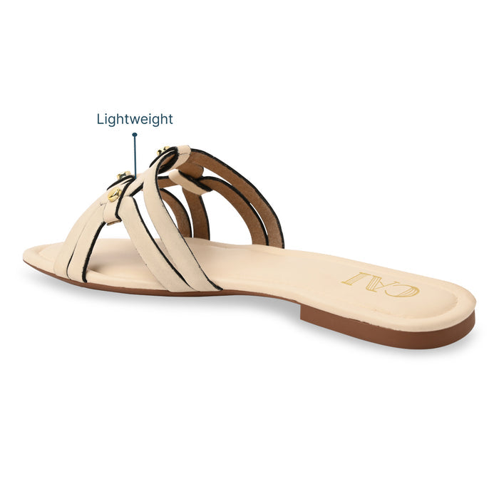 Geometric Cream Rivet Flat