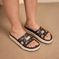 Geometric Jute Black Platforms
