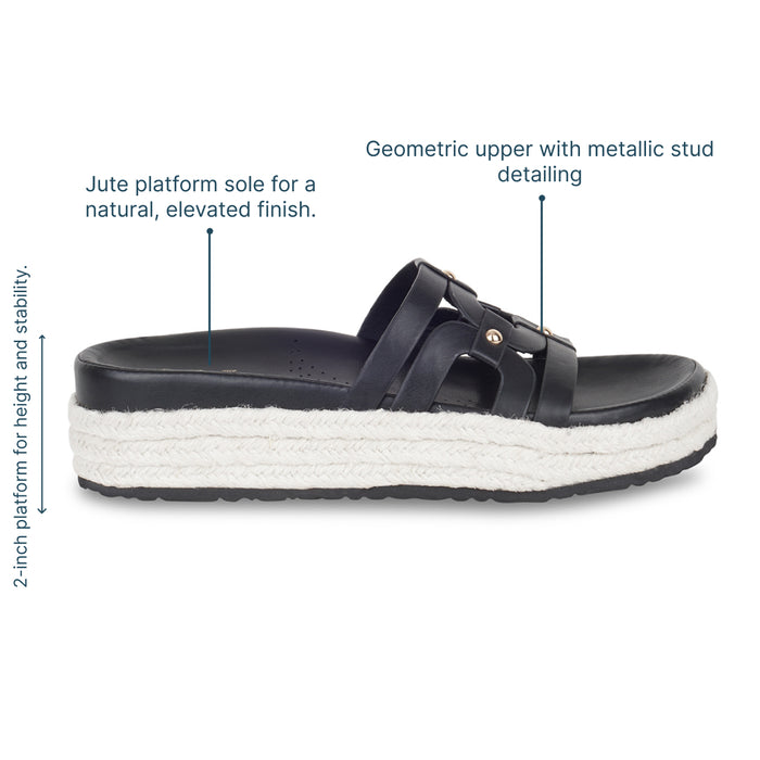 Geometric Jute Black Platforms