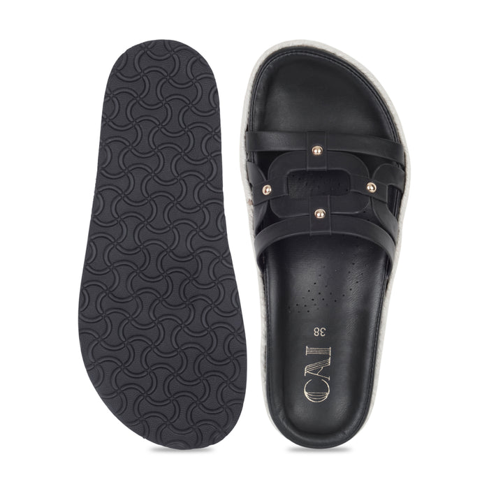 Geometric Jute Black Platforms
