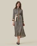 Geometric Printed Belted Shirt Dress