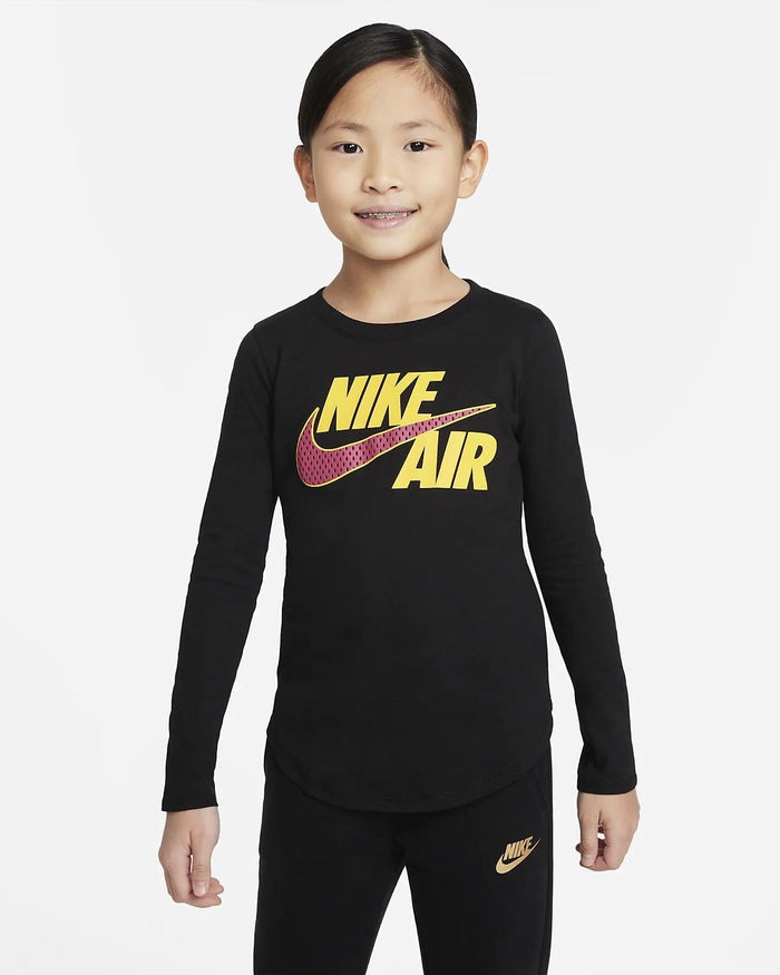 Nike Girls Air Mesh Long Sleeve Tee Black Nike