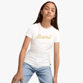 Puma Girls Ess+ Script Short Sleeve Tee White | Puma