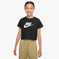 Nike Girls Short Sleeve Crop Tee Black | Nike