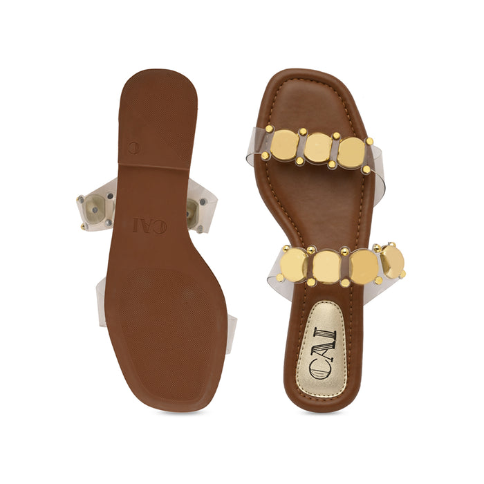 Gold Dome Two Strap Flat