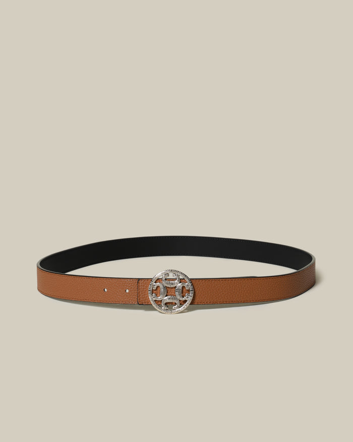 Gold-Tone Monogram Reversible Belt