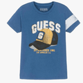 Guess Boys Cap Logo Short Sleeve Tee Blue | Guess