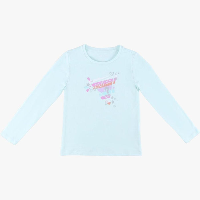 Guess Girls Long Sleeve Tee Light Blue Guess