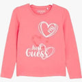 Guess Girls Long Sleeve Tee Med Pink Guess