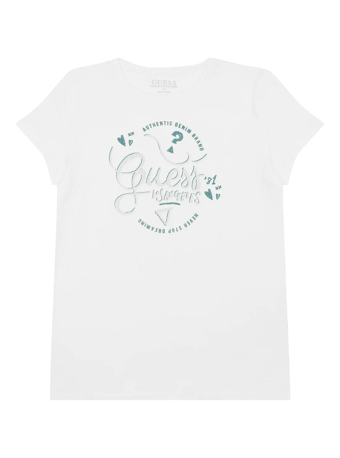 Guess Girls Short Sleeve Tee Light White Guess