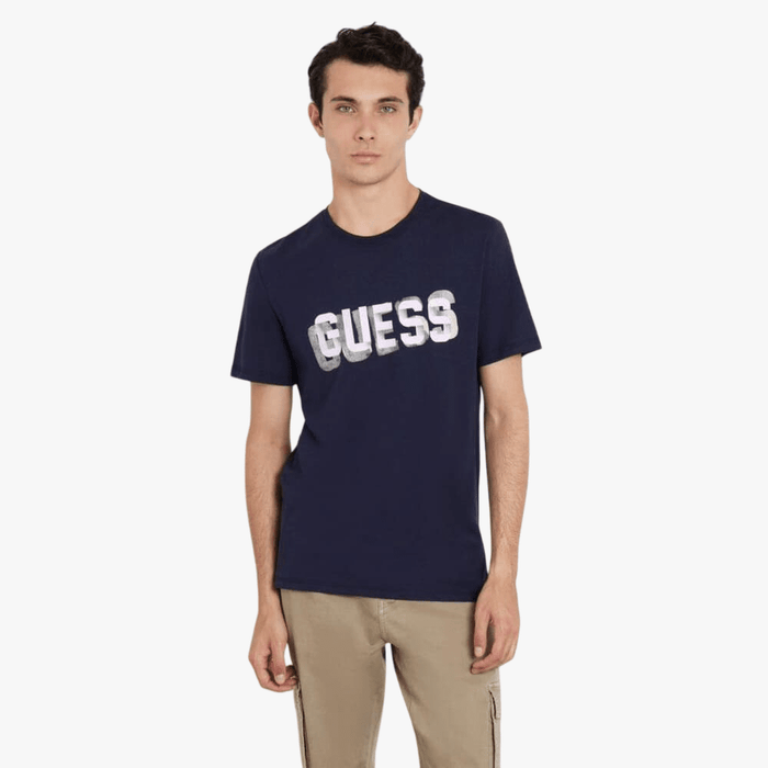 Guess Mens Cn Short Sleeve Tee Navy | Guess