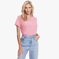 Guess Womens 1981 Roll Cuff Short Sleeve Tee Medium Pink | Guess