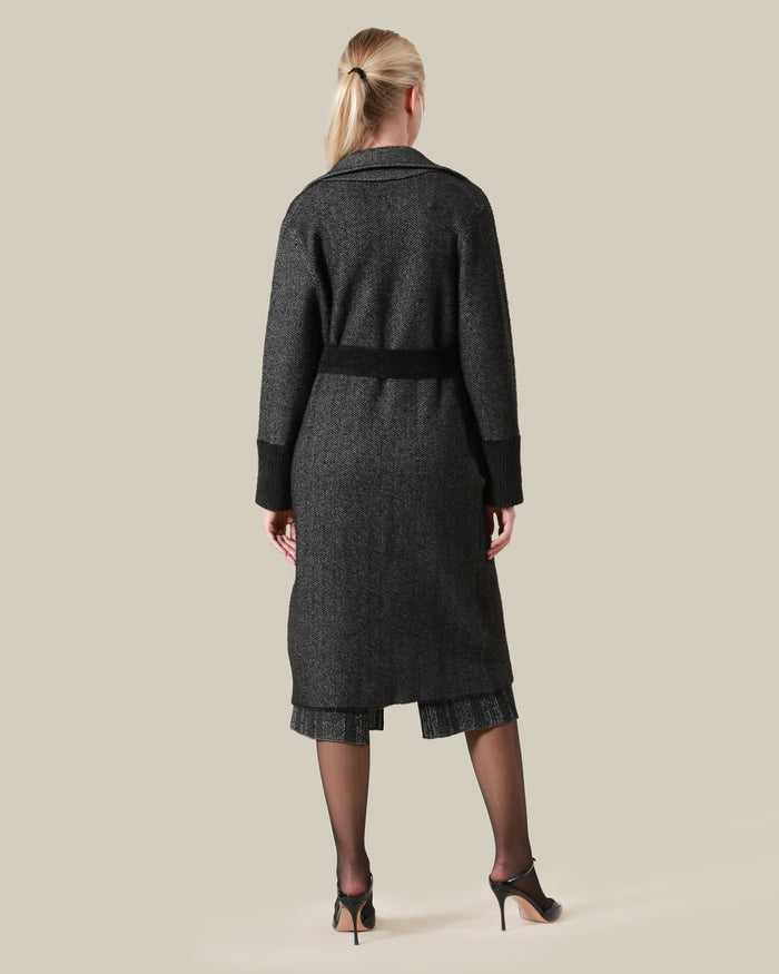 Herringbone Wrap Coat