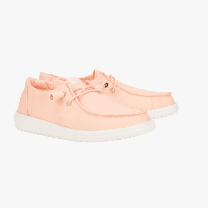 Hey Dude Womens Wendy Stretch Canvas Peach Hey Dude