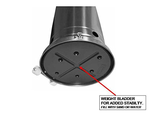 Hiland HLDS01-SSHGT 48,000 BTU Propane Patio Heater with Wheels and Table, Large, Hammered Bronze/SS