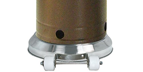 Hiland HLDS01-SSHGT 48,000 BTU Propane Patio Heater with Wheels and Table, Large, Hammered Bronze/SS