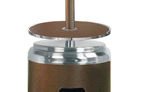 Hiland HLDS01-SSHGT 48,000 BTU Propane Patio Heater with Wheels and Table, Large, Hammered Bronze/SS
