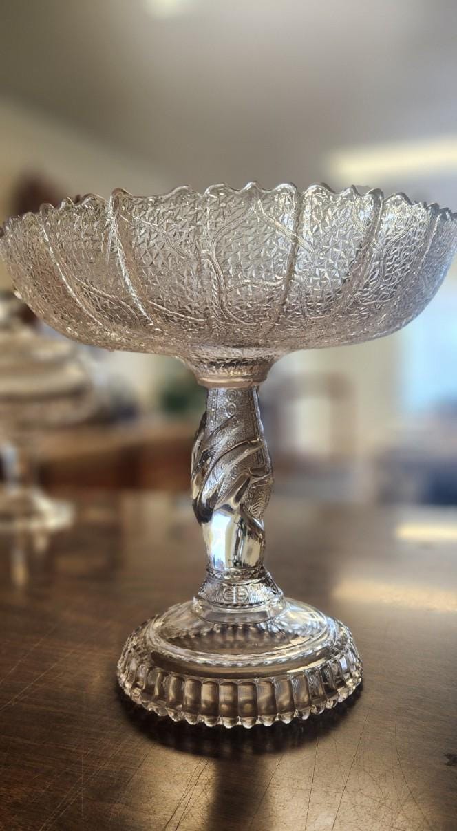 Hobbs Tree of Life with Hand Footed Comport - EAPG