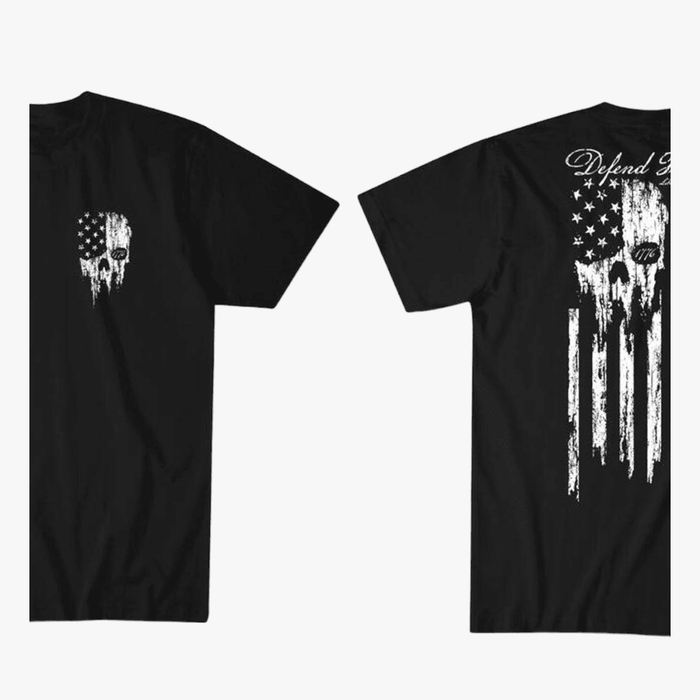 Howziter Mens Defend Freedom  Short Sleeve Tee Black Affliction
