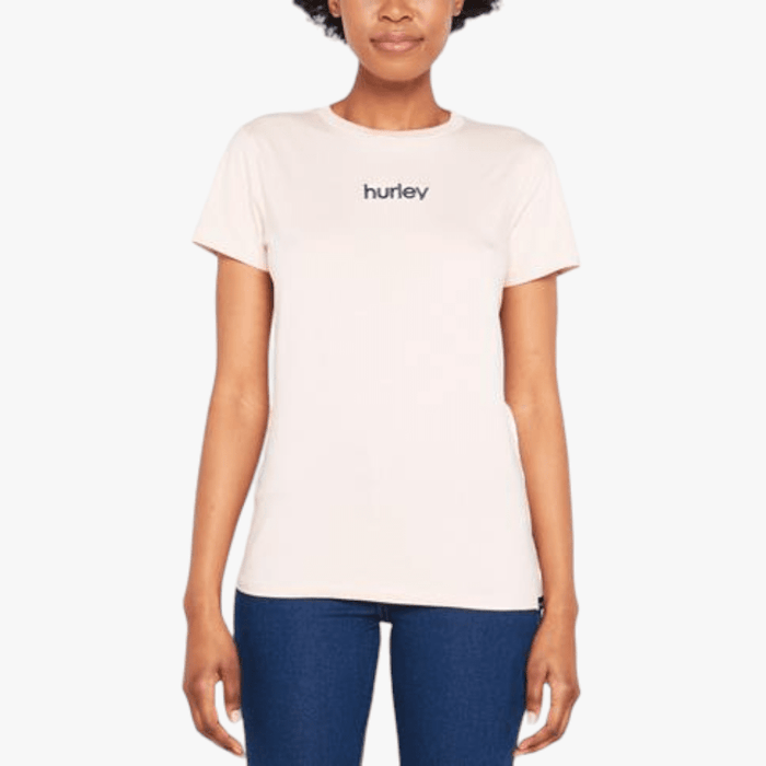 Hurley Ladies Staple Embroidered Short Sleeve Tee Pink Clay Hurley
