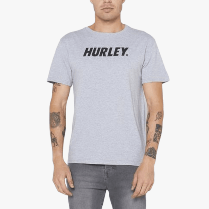 Hurley Mens Fastlane Classic Short Sleeve Heather Grey Black | Hurley