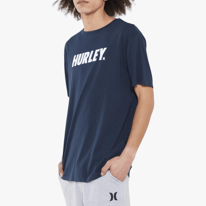 Hurley Mens Fastlane Classic Short Sleeve Tee Navy Cream | Hurley