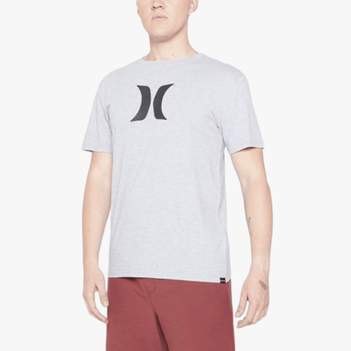 Hurley Mens Icon Core Short Sleeve Heather Grey Black | Hurley