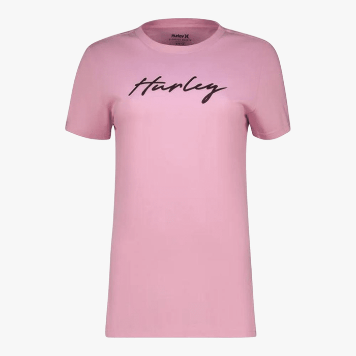 Hurley Womens Script Short Sleeve Tee Fondant Pink | Hurley