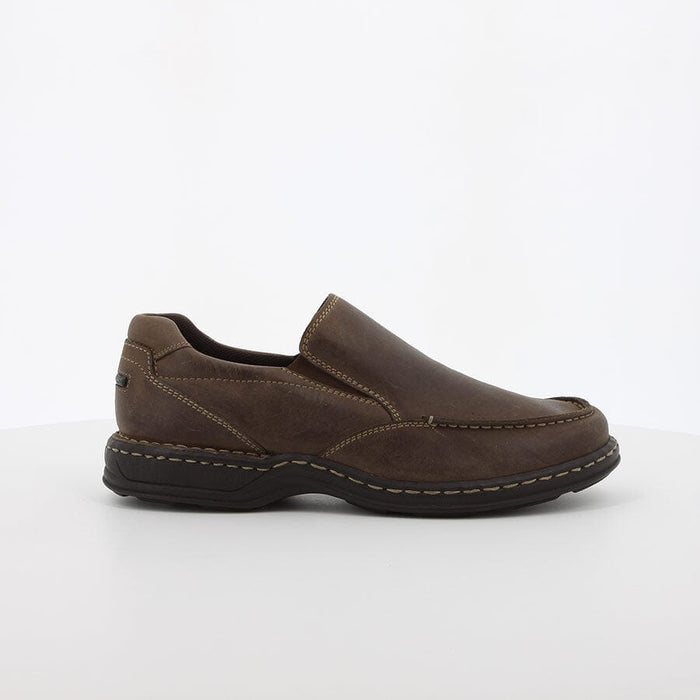 Hush Puppies Benji Crazy Horse Leather Slip On Shoe Brown | Hush Puppies
