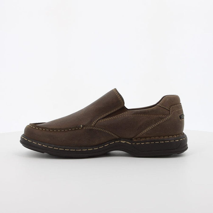 Hush Puppies Benji Crazy Horse Leather Slip On Shoe Brown | Hush Puppies