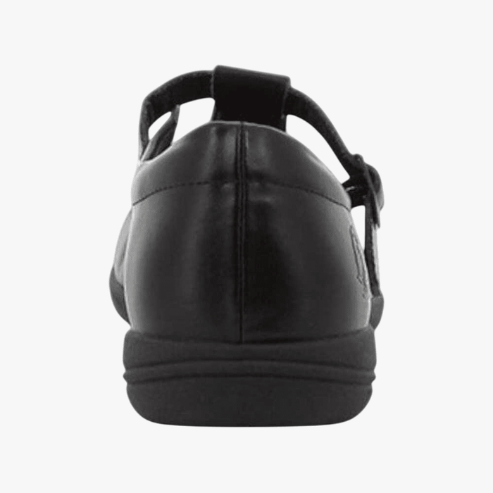 Hush Puppies Girls Youth School Crown T Strap Black Action Leather Shoe | Hush Puppies