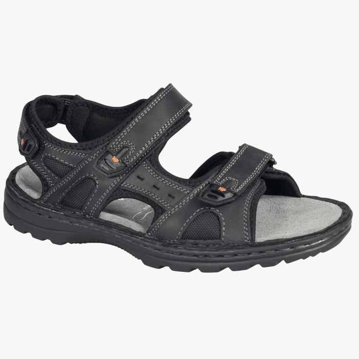 Hush Puppies Mens Big Guy Leather Sandal Black | Hush Puppies