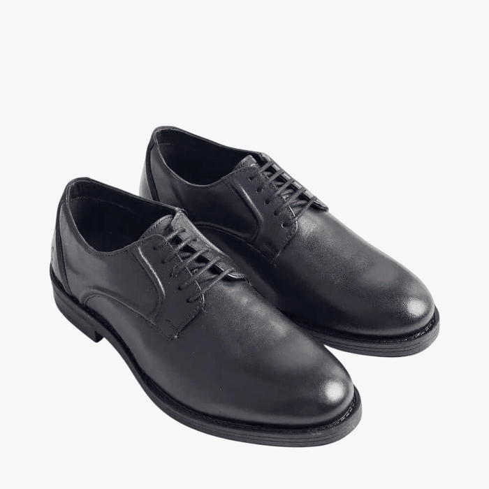 Hush Puppies Mens Maradona Cow Crust Leather Shoe Black | Hush Puppies